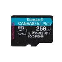 Kingston Technology Tarjeta microSDXC Canvas Go Plus Gen4 de 256 GB, 200 MB/s, A2