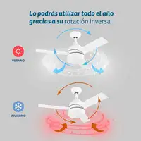 Ventilador techo Grunkel SKYECO-52, 35W, LED 24W, 6 vel., mando, temporizador