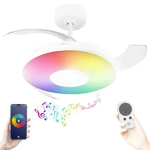 Ventilador techo Grunkel SKYWIND-42BT, 7-30W, LED 35W, 6 vel., mando, Bluetooth