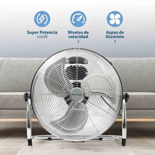 Ventilador Grunkel MET-H16INDUSTRIAL, 90W, aspas 45 cm, 3 vel., inclinación