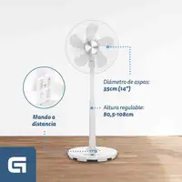 Ventilador Grunkel 16SILENCEPLUS, 12 vel., 3 modos, mando y temporizador