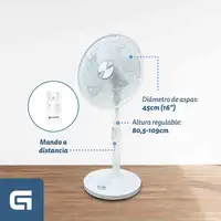 Ventilador Grunkel 16SILENCEPLUS, 12 vel., 3 modos, mando y temporizador