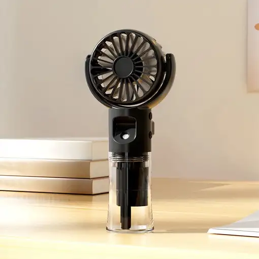 Mini Ventilador de Mano Klack F4 con Pulverizador de Agua Negro