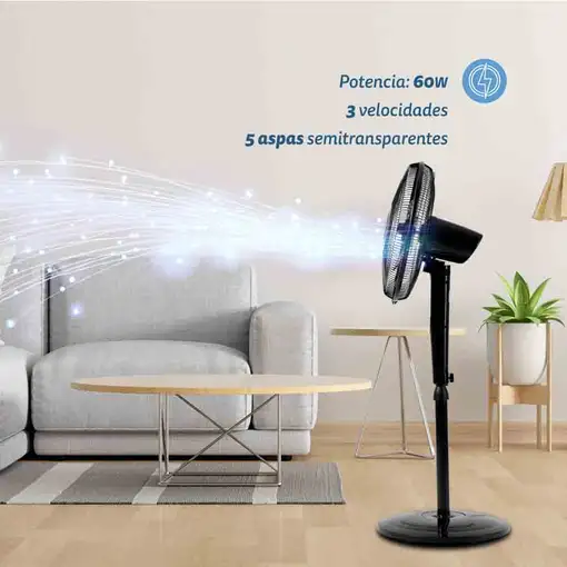 Ventilador Grunkel N16ECOTIMER, 60W, 3 vel., modos, temporizador y panel LCD
