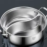 Olla con tapa de vidrio Klack 28 CM con separación doble, acero inoxidable