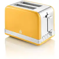 Retro Set Desayuno Hervidor de Agua 1,8 L,Tostadora 2 Rebanadas,STP7050YELNEU SWAN