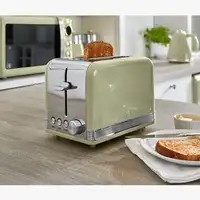 Retro Tostadora Pan Ranura Ancha 2 Rebanadas,  Descongelación, ST19010GNEU SWAN
