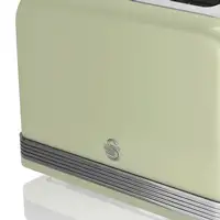 Retro Tostadora Pan Ranura Ancha 2 Rebanadas,  Descongelación, ST19010GNEU SWAN