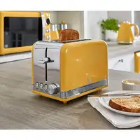 Retro Set Desayuno Hervidor Agua 1,8L,Tostadora,Microondas 20L,STRP2070YELNEU SWAN
