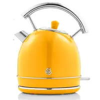 Retro Set Desayuno Hervidor Agua 1,8L,Tostadora,Microondas 20L,STRP2070YELNEU SWAN
