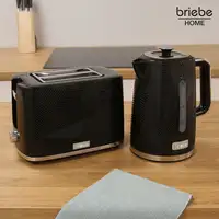 Set Tostadora Pan 2 Rebanadas + Hervidor  Agua 1,7L Inalámbrico, SKT1170BLK Briebe