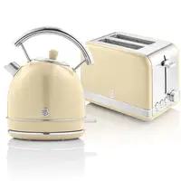 Retro Set Desayuno Hervidor de Agua 1,8 L, Tostadora 2 Rebanadas, STP7050CNEU SWAN