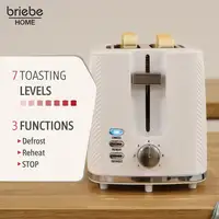 Set Tostadora Pan 2 Rebanadas + Hervidor  Agua 1,7L Inalámbrico,SKT1170BWHT Briebe