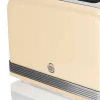 Retro Tostadora Pan Ranura Ancha 2 Rebanadas,  Descongelación, ST19010CNEU SWAN