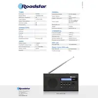 Radio Portátil Digital DAB/DAB+/FM, Funciona a Red / Pilas,TRA-300D+BK Roadstar