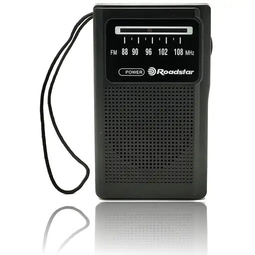 Radio Portátil FM Analógica, Funciona a Pilas,Toma Auriculares TRA-1230BK Roadstar
