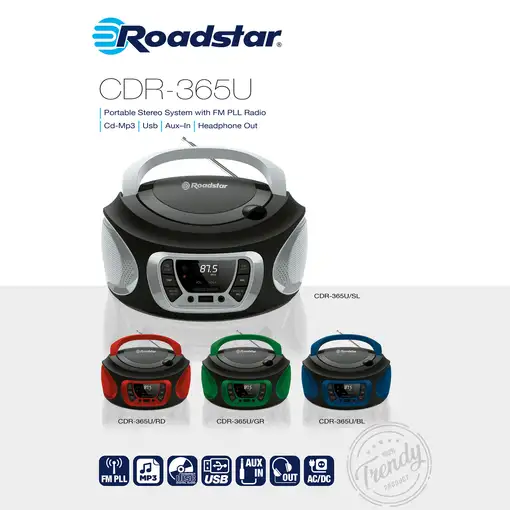 Roadstar CDR-365 U/BL reproductor de CD Reproductor de CD portátil Azul
