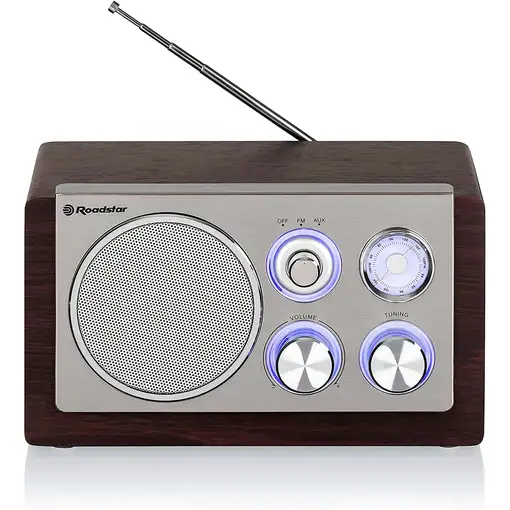 Radio Portátil Vintage FM Analógica Retro, Potente Altavoz, HRA1245NWD Roadstar
