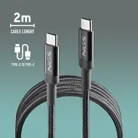 Cable de carga rápida de  USB-C a USB-C de 2 metros hasta 100W, NGS