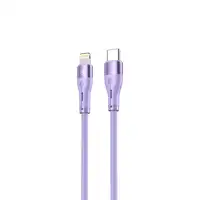 Cable de datos de silicona Tellur tipo C a Lightning, PD30W, 1m, morado