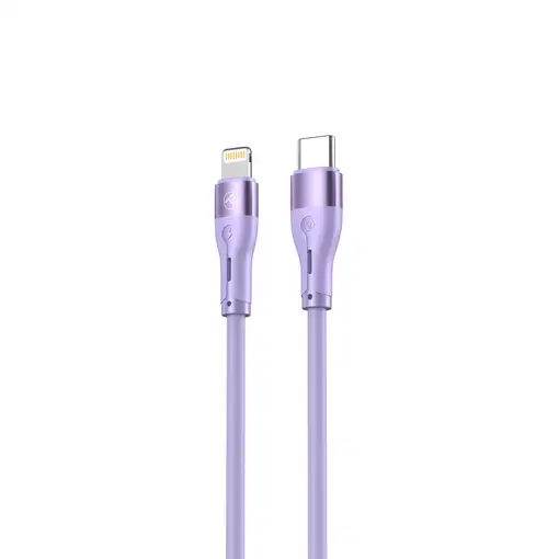 Cable de datos de silicona Tellur tipo C a Lightning, PD30W, 1m, morado