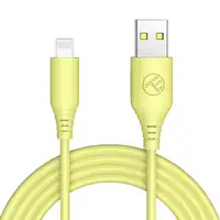 Cable de datos de silicona Tellur USB a Lightning, 3A, 1m, amarillo