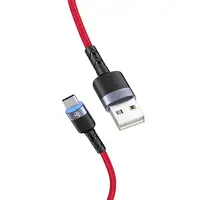 Cable de datos Tellur USB a tipo C con luz LED, 3A, 1,2 m, rojo