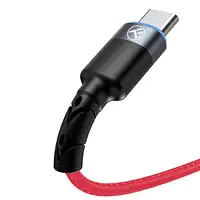 Cable de datos Tellur USB a tipo C con luz LED, 3A, 1,2 m, rojo