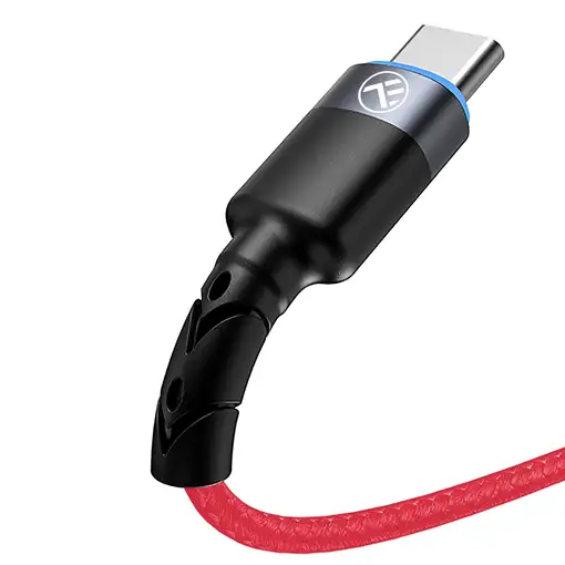 Cable de datos Tellur USB a tipo C con luz LED, 3A, 1,2 m, rojo