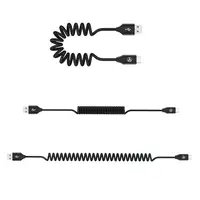 Cable de datos extensible Tellur USB a tipo C, 3A, 1,8 m, negro