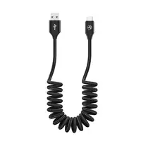 Cable de datos extensible Tellur USB a tipo C, 3A, 1,8 m, negro