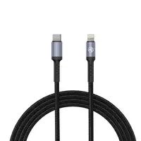 Cable de datos Tellur Lightning a tipo C, 3A, PD30W, 2m, nylon, negro