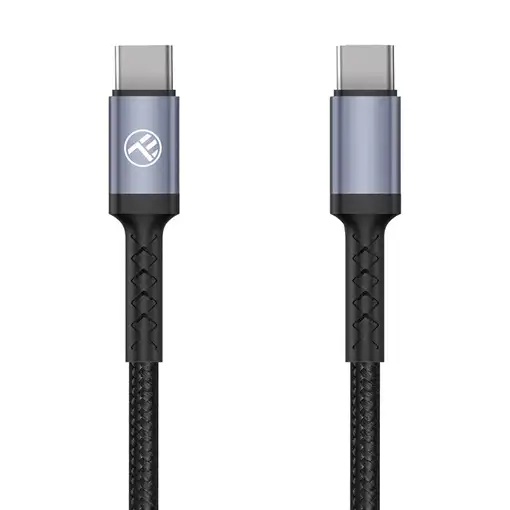 Cable de datos Tellur Tipo-C a Tipo-C, 3A, PD60W, 1m, nylon, negro
