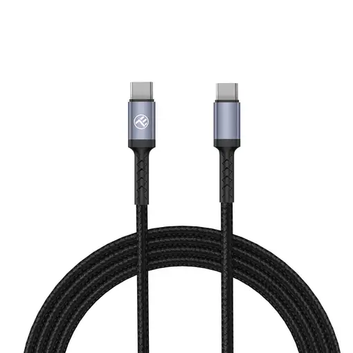 Cable de datos Tellur Tipo-C a Tipo-C, 3A, PD60W, 1m, nylon, negro