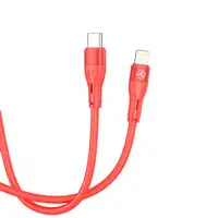 Cable de datos de silicona Tellur tipo C a Lightning, PD30W, 1m, rojo