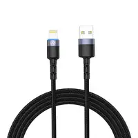 Cable de datos Tellur USB a Lightning con luz LED, 3A, 1,2 m, negro