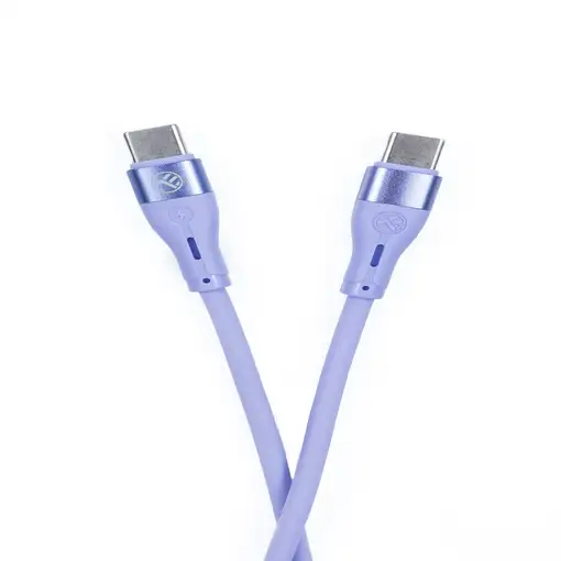 Cable de datos de silicona Tellur tipo C a tipo C, 3A, PD60W, 1 m, morado