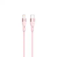 Cable de datos de silicona Tellur tipo C a Lightning, PD30W, 1m, rosa
