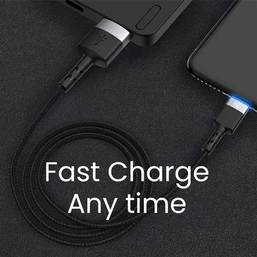 Cable de datos Tellur USB a Micro USB con luz LED, 1,2 m, negro