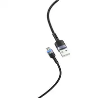 Cable de datos Tellur USB a Micro USB con luz LED, 1,2 m, negro