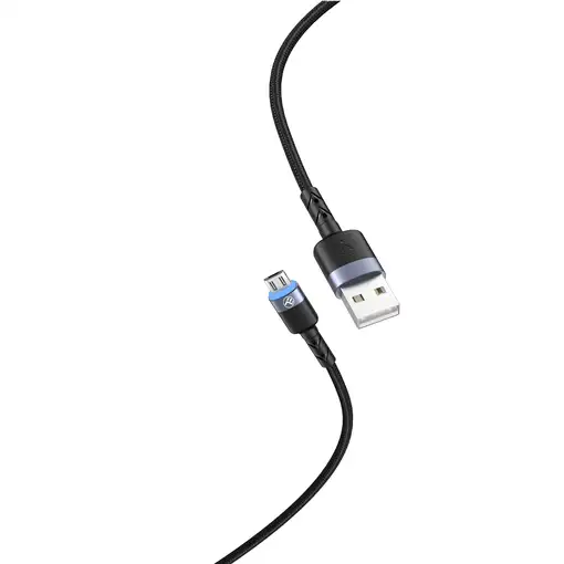 Cable de datos Tellur USB a Micro USB con luz LED, 1,2 m, negro