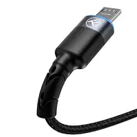 Cable de datos Tellur USB a Micro USB con luz LED, 1,2 m, negro