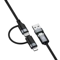 Cable de datos Tellur 4 en 1 USB/Tipo-C a Tipo-C Lightning