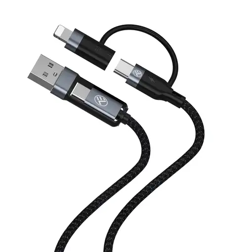 Cable de datos Tellur 4 en 1 USB/Tipo-C a Tipo-C Lightning