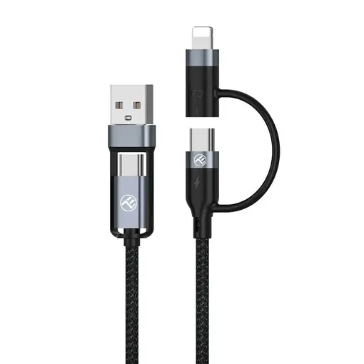 Cable de datos Tellur 4 en 1 USB/Tipo-C a Tipo-C Lightning