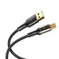 Cable de Datos Transparente Tellur USB a USB-C, 3A, 1m, negro