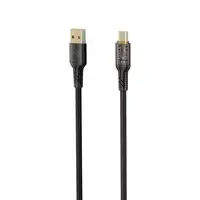 Cable de Datos Transparente Tellur USB a USB-C, 3A, 1m, negro