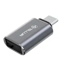 Adaptador USB-C (macho) a USB-A (hembra) Tellur, 10Gbps, 3A, aluminio
