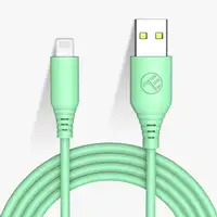 Cable de datos de silicona Tellur USB a Lightning, 3A, 1m, verde