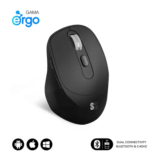 Ratón Comfort Ergo Dual Mouse Batería Negro
